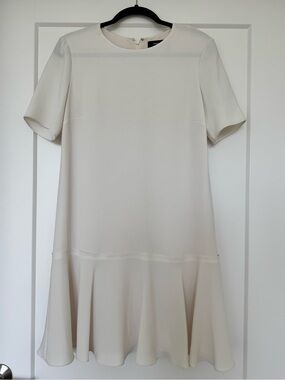 Theory | Dresses | Theory Seamed Linenblend Midi Vneck Aline Sleeveless  Dress Size | Poshmark